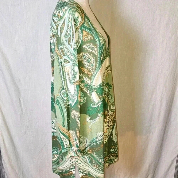 Chicos The Everyday Cardigan Paisley Button Down Long Sleeve SZ 1(M) - Picture 5 of 11